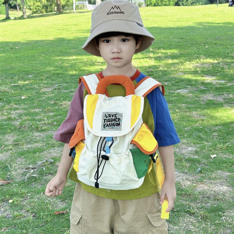 Outdoor Letter Pattern Leisure Parent Child Backpack Trendy Cool Kids Hiking Bag