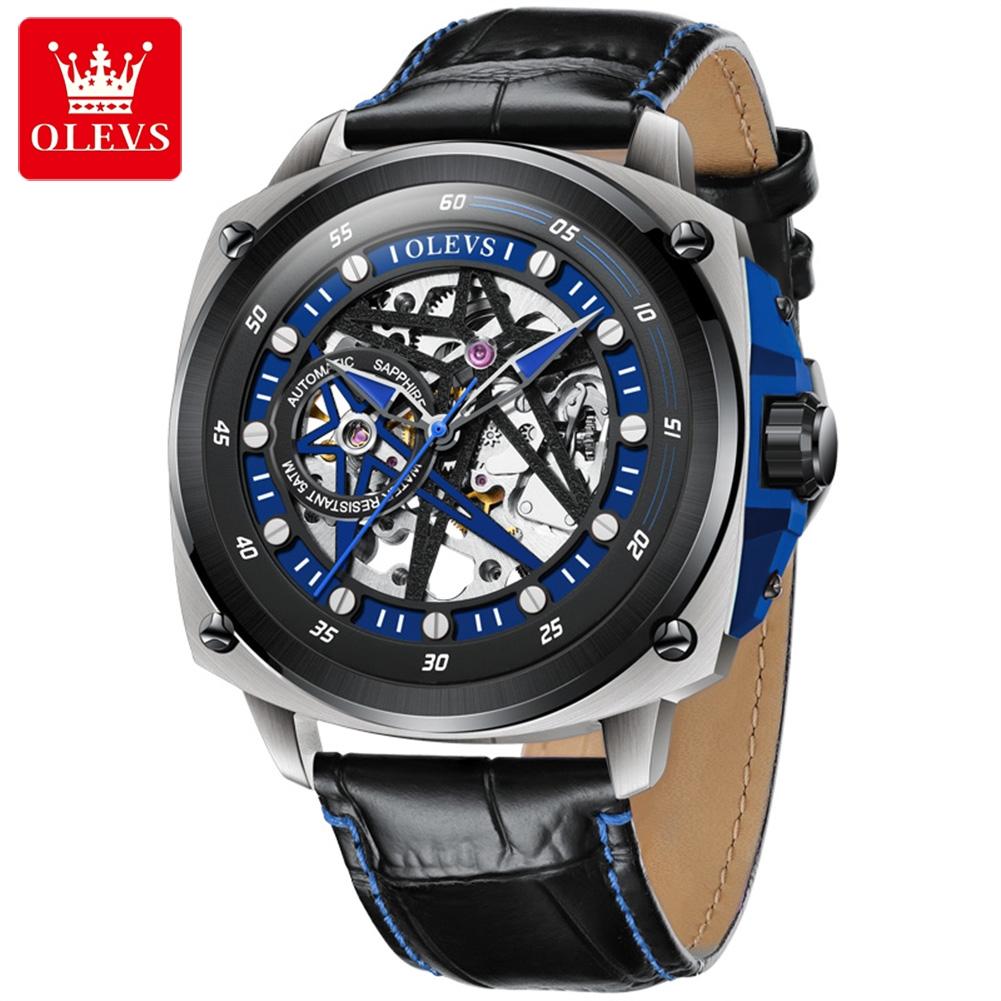 OLEVS New Top Men's Watch Hollow Fully Automatic Mechanical Watch Square Men's High -end Watches