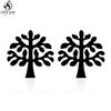 Mini Stainless Steel Geometric Earrings Black for Women Men Heart Triangle Leaf Volleyball Ear Studs Punk Piercing Pendientes