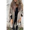 2025 New Women's Autumn Winter Loose Long Sleeve Lapel Faux Fur Collar Cloak Coat Outerwear