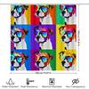 Adorable Dachshund Love Hearts Blue Shower Curtain For Bathroom Decor High-Quality Fabric Waterproof Design Suitable For Pet Lov
