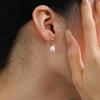 PONYKISS  Sterling Silver Freshwater Pearl Bead Stud Earrings for Women Irregular Trendy Geometric Fine  Accessories