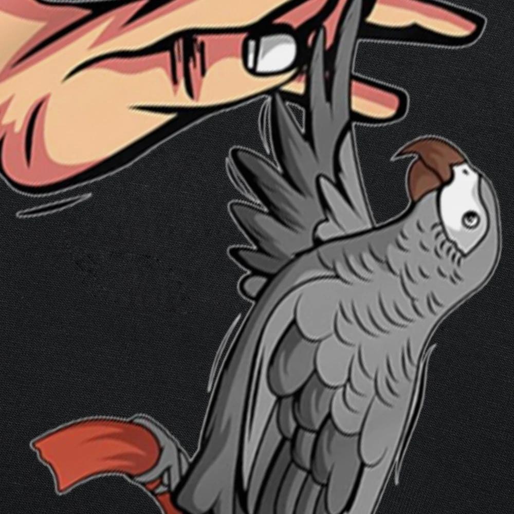 Papoušek šedý africký Láska Vtipná trička Letní styl Grafická bavlna Streetwear Krátký rukáv Dárky pro milovníky ptáků Tričko Pánské