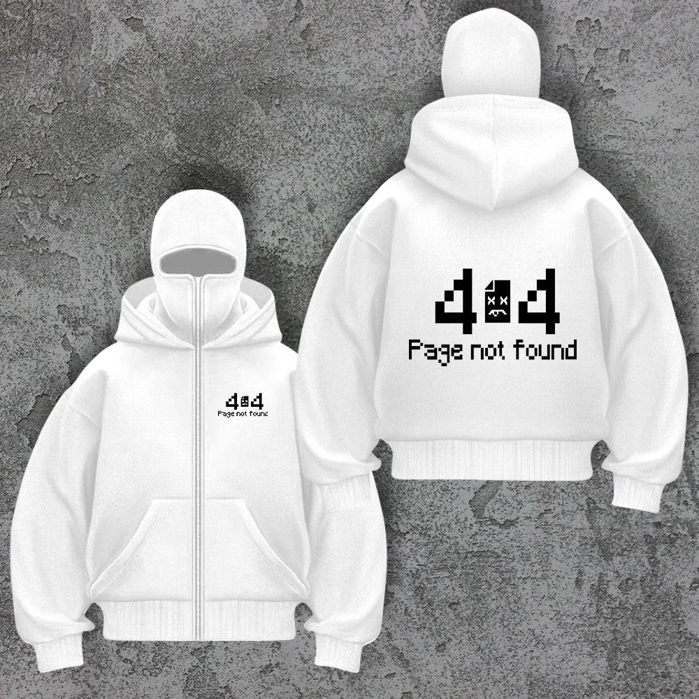 

Свободная толстовка с капюшоном в уличном стиле, маска для лица, Ninja 404, толстовка высокого класса, молния не найдена XL