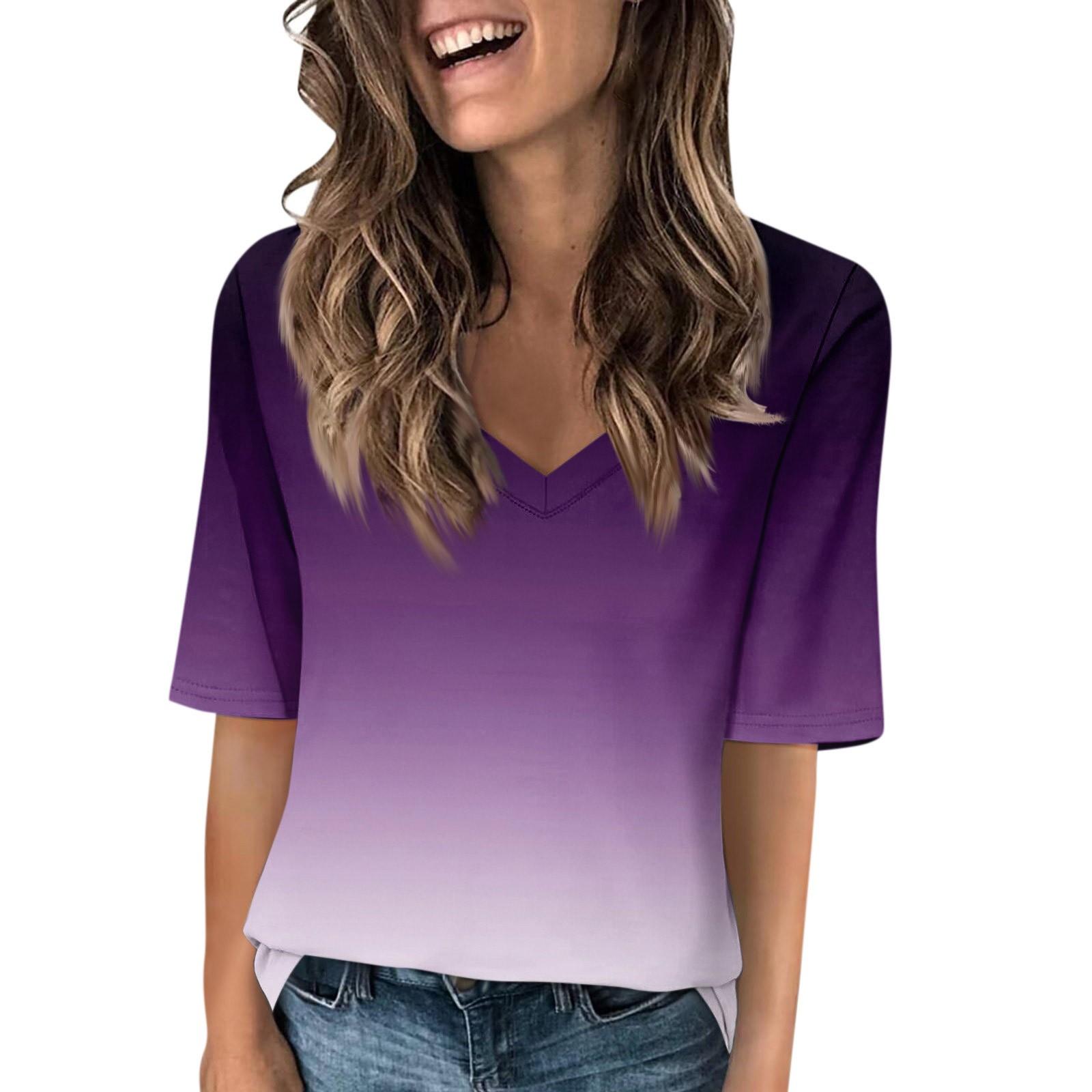 

Женские футболки с V-образным вырезом, топы с коротким рукавом, повседневные летние футболки с принтом, футболки, блузки, топы для женщин, женские топы и блузки 2024 S