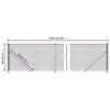 VidaXL Wire Mesh Fence with Flange, Decorative Fence Panel, Garden Patio Protection Barrier 154152