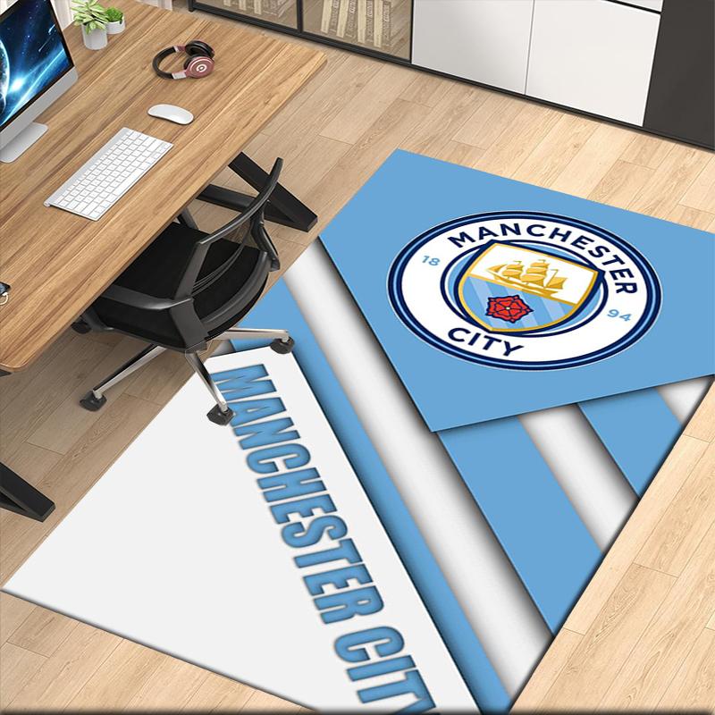 Manchester City Printed Carpet, for Office Chair Living Room Bedroom Kitchen Room Decor Gifts.