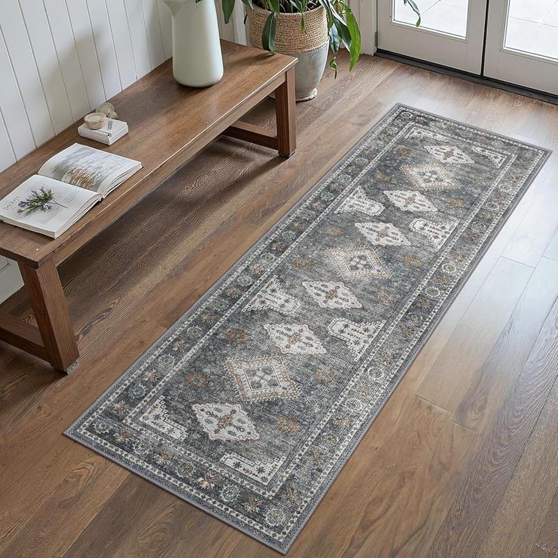 

VIKAMA Vintage Carpet Bohemian Style American Living Room Bedroom Bedside Rug Kitchen Non-Slip Mat Foldable Home Decoration 40X120CM