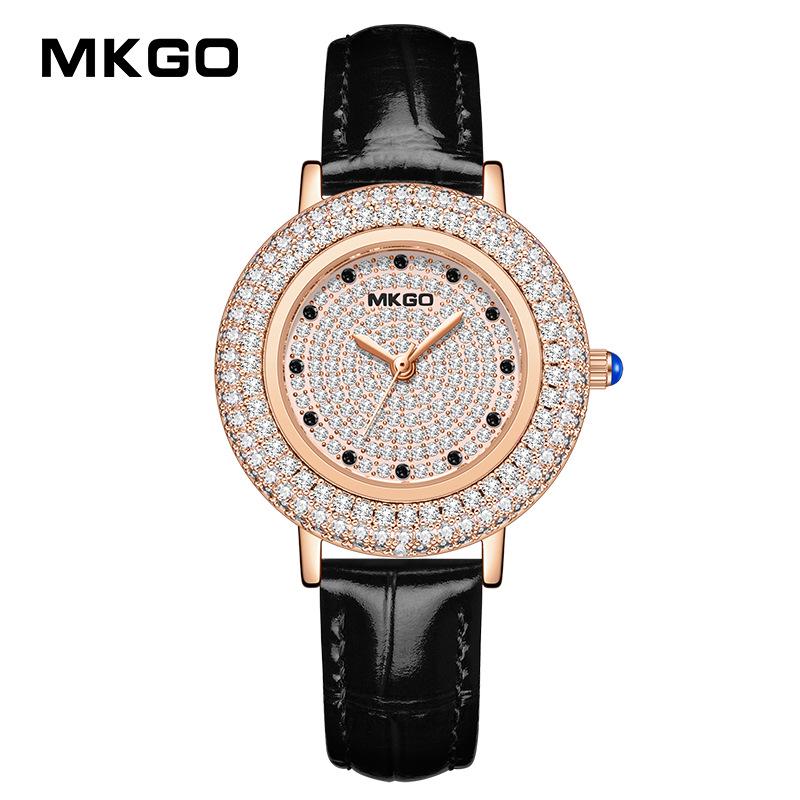 Dámské luxusní módní hodinky s diamantovým ciferníkem MKGO Moxiagao s elegantním diamantovým páskem