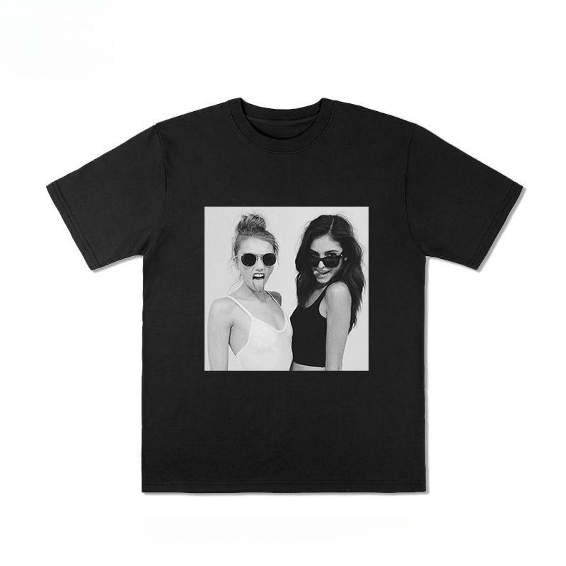 

Autumn and Winter European and American Heavy Cotton Beautiful Women s Printed T-shirt 2025 New Men s Women s Versatile T-shirt S