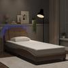 VidaXL Bed Frames with LED Lights, Upholstered Bed, Single Bed, Indoor Bedroom Adult Bed, Modern, 3214072