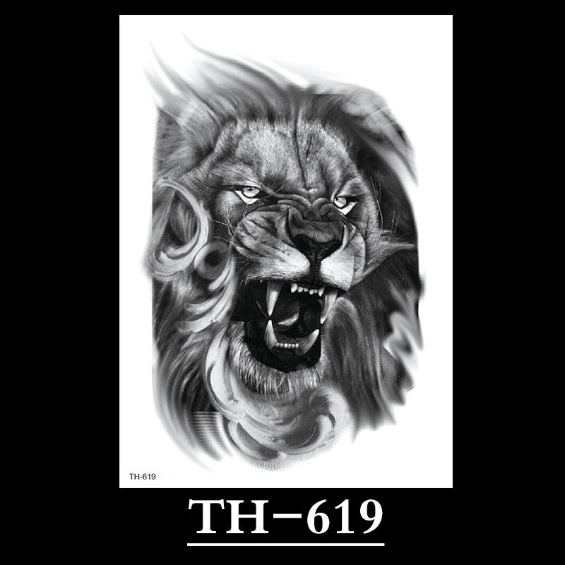 Animal Tattoo Sticker, Liger Tattoo Sticker, Half Arm Waterproof Tattoo Sticker, Large Picture Temporary Sticker Tattoo