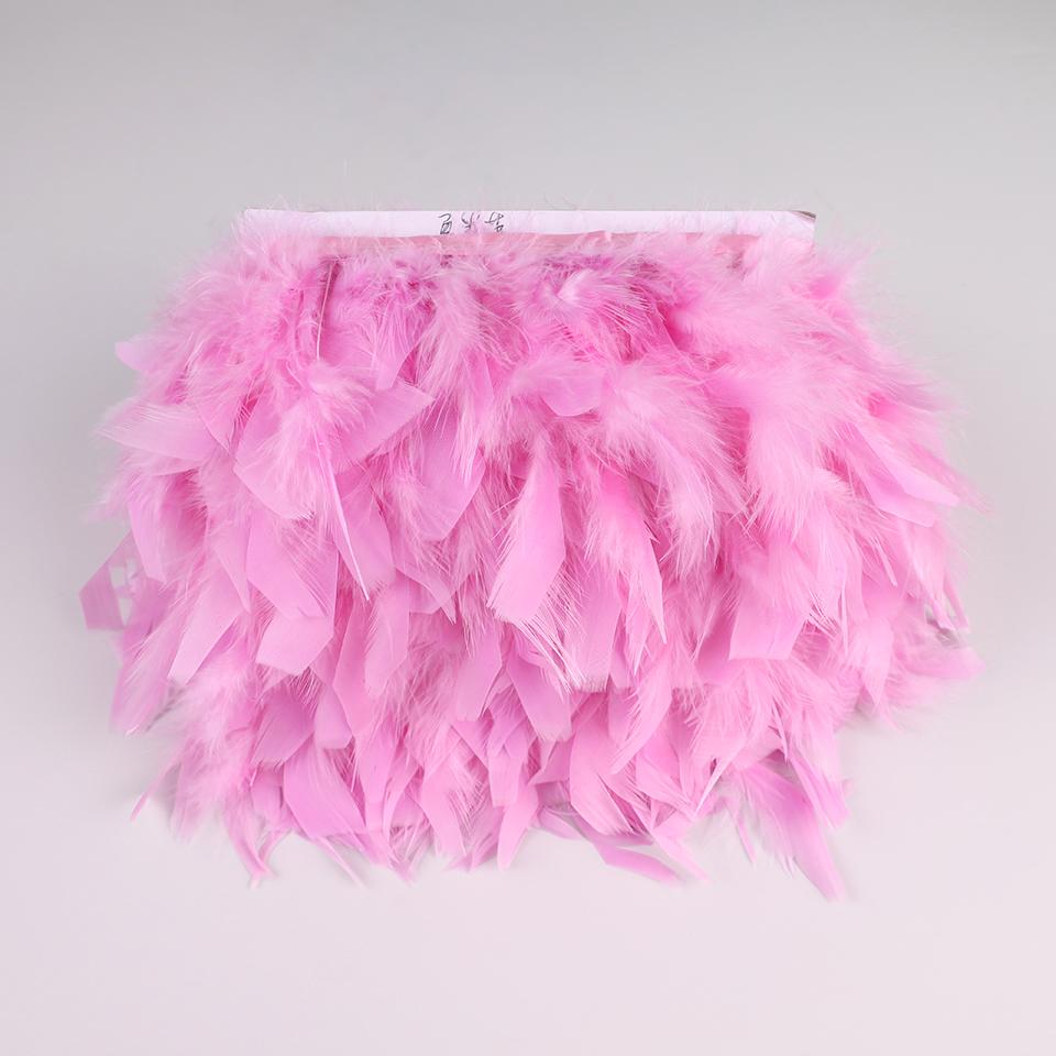 Feather10Meters Turkey Feather Trim Fringe 10-15CM Marabou Feathers Ribbon Handicrafts Clothes Dress Sewing Plumes Decoration