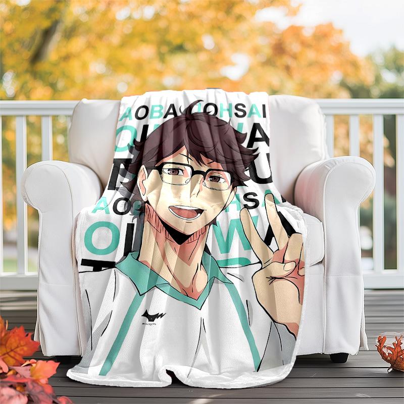 1pc Oikawa Tooru2 Theme Blanket - Digital Print, Polyester, Cozy for All Seasons, Perfect for Outdoor, Camping, and Travel