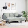 2 Piece Sofa Set with Cushions Light Grey Polyester