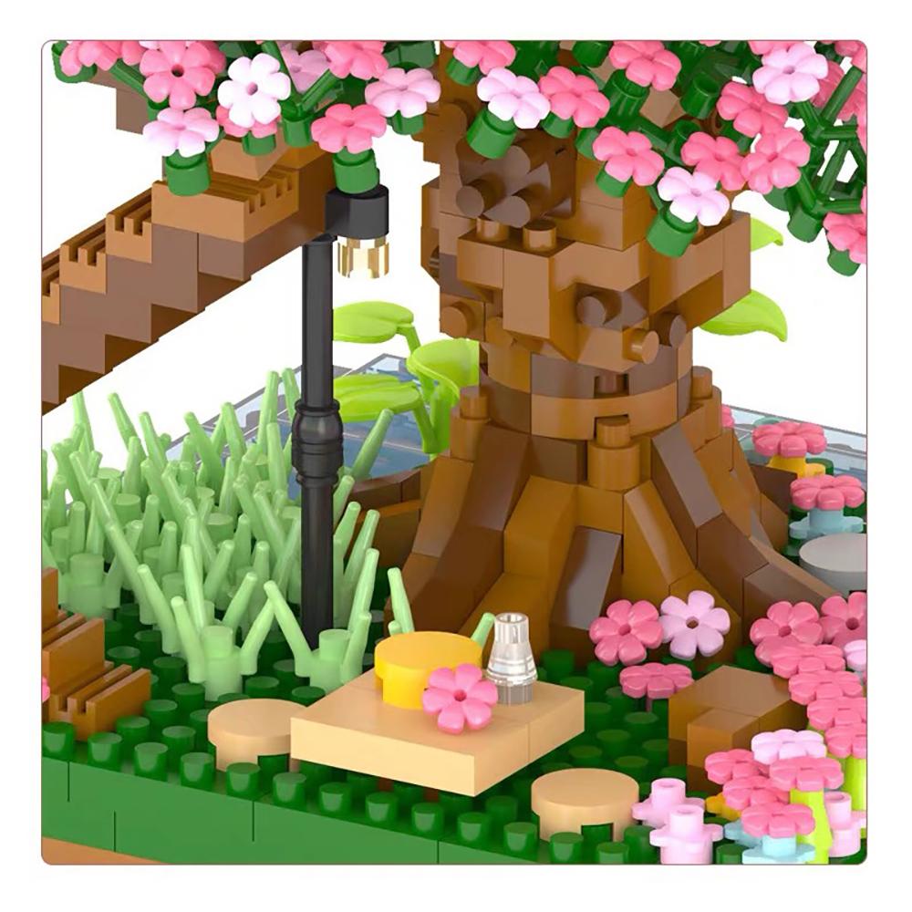 3D Mini Sakura Tree Building Blocks Toys, Diy Cherry Blossom Bricks Tree House Model, Ornament Model, Brick Games, Kids Gift