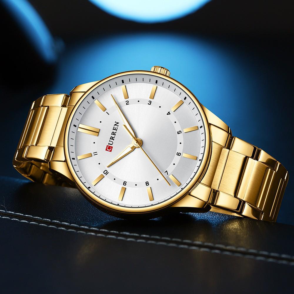 CURREN 8430 Men's Waterproof Quartz Watch with Steel Band, Business Casual Large Dial