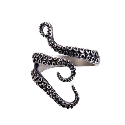 Octopus Tentacles Ring Jewelry Steel Stainless Ring Retro Finger Open Adjustable Steampunk Peculiar Cocktail Ring Gifts