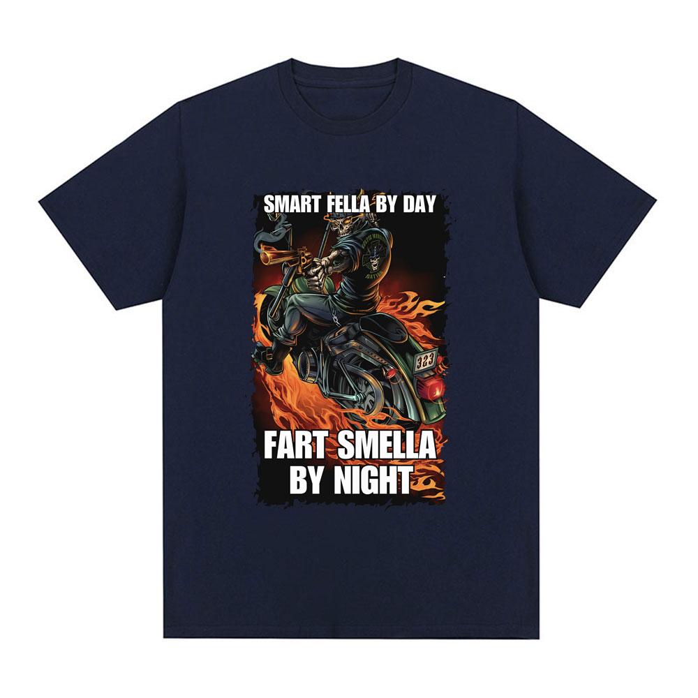 

Funny Smart Fella By Day Fart Smella By Night Skeleton Meme Graphic Tshirt Men Fashion Vintage Short Sleeve T Shirts Oversized S