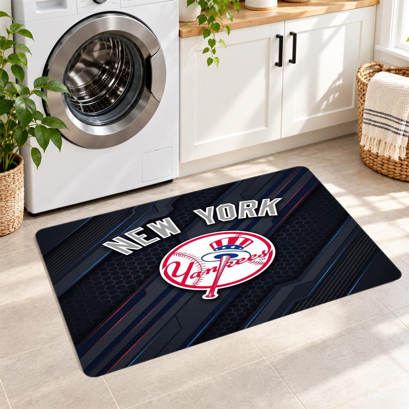 Flannel Kitchen Mat New York Yankees Soft Area Rug Non Slip Floor Carpet Home Decoration