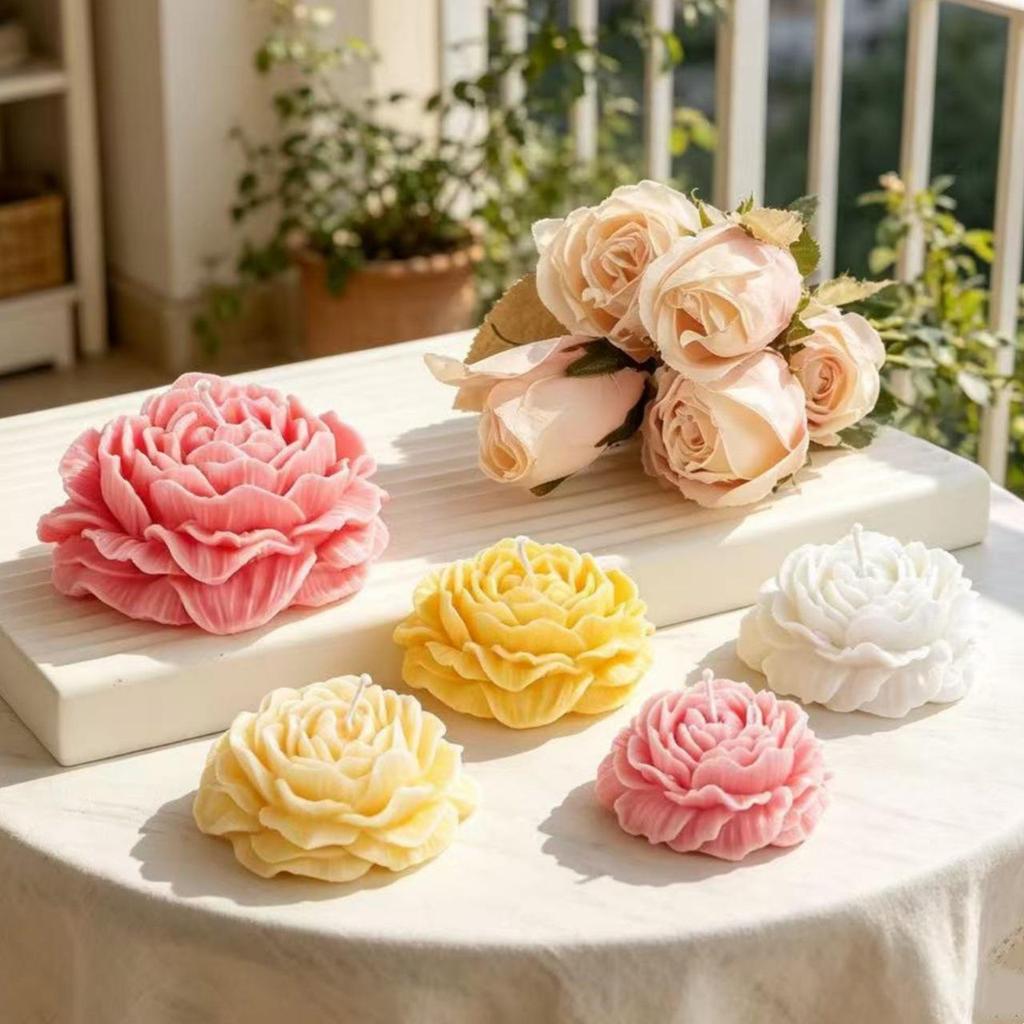 Peony Mousse Cake Silicone Mold for Soap, Candle, Plaster, and Aroma Stone Decorations