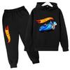 Hot Wheels Kids Spring Autumn Casual Tracksuits 3-13 Years Boys Girls Pullover Hoodie+Pants Suits Children Clothes Sets