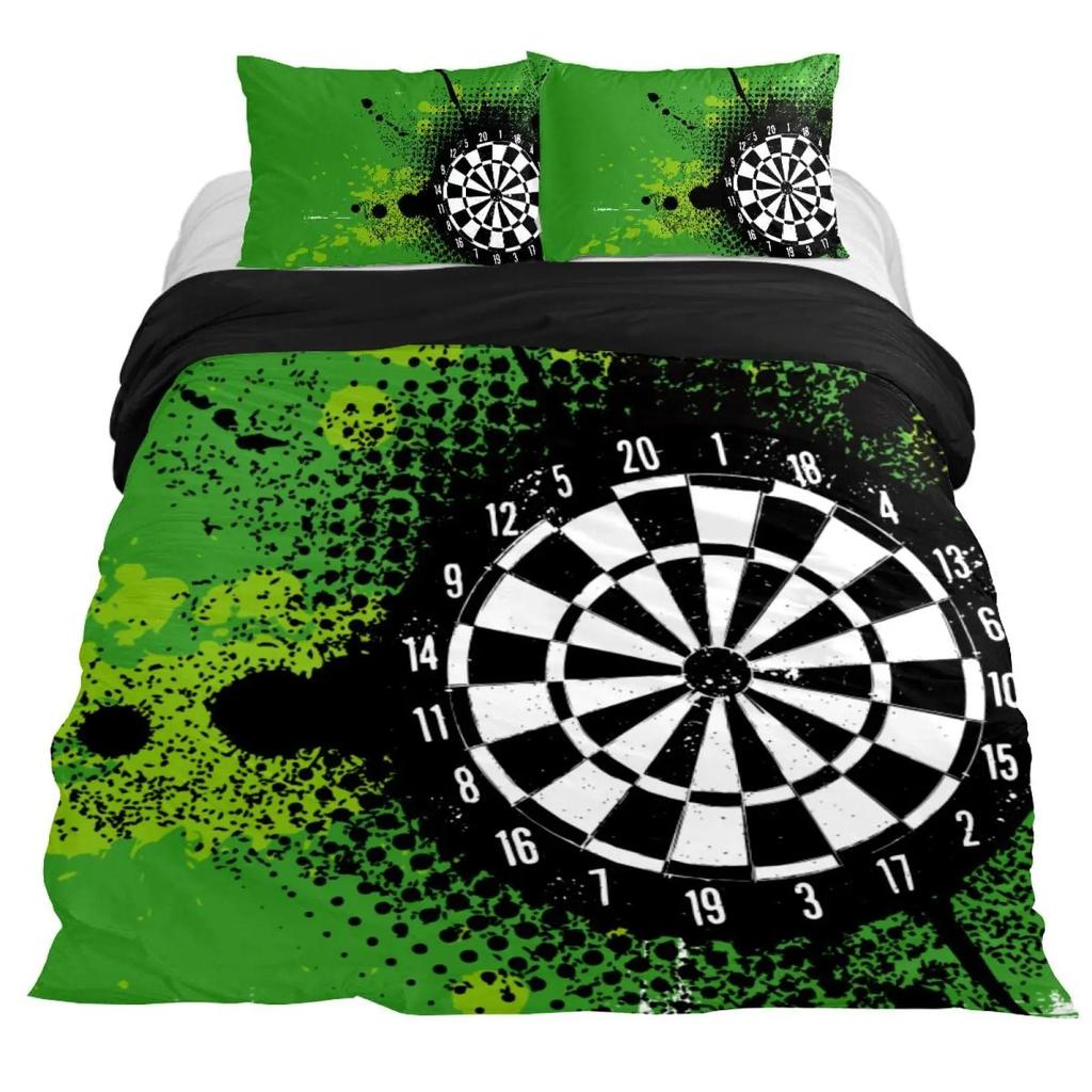 Dartscheibe Bettbezug Set Dartscheibe Bettwäsche Sets Hautfreundlich Blitz und Flamme Bettdeckenbezüge Set Queen Bettbezug 3-teilig