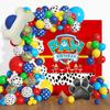 Bruiloft Verjaardag Babyborrel Geslachtsonthulling Decoraties Stofblauw Wit Ballonnenboog Slingerset