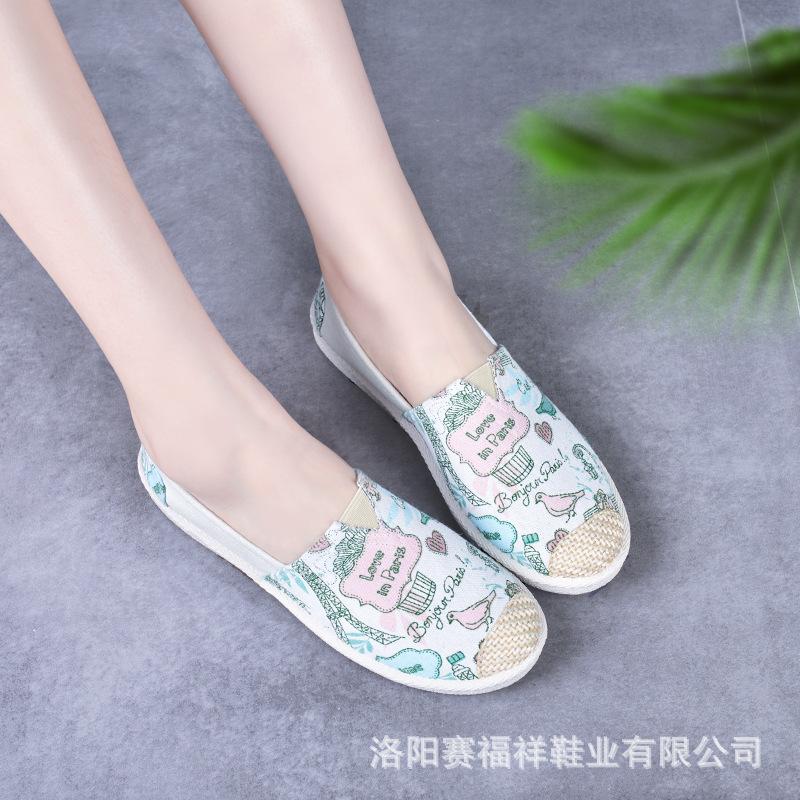 Low-top Casual Single Shoes Cloth Shoes Female Mother Soft-soled Shoes Canvas Student White Shoes