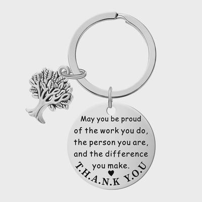 Stainless Steel Engraved Keychain - Perfect Cross-Border Gift for Family, Friends, and Teachers