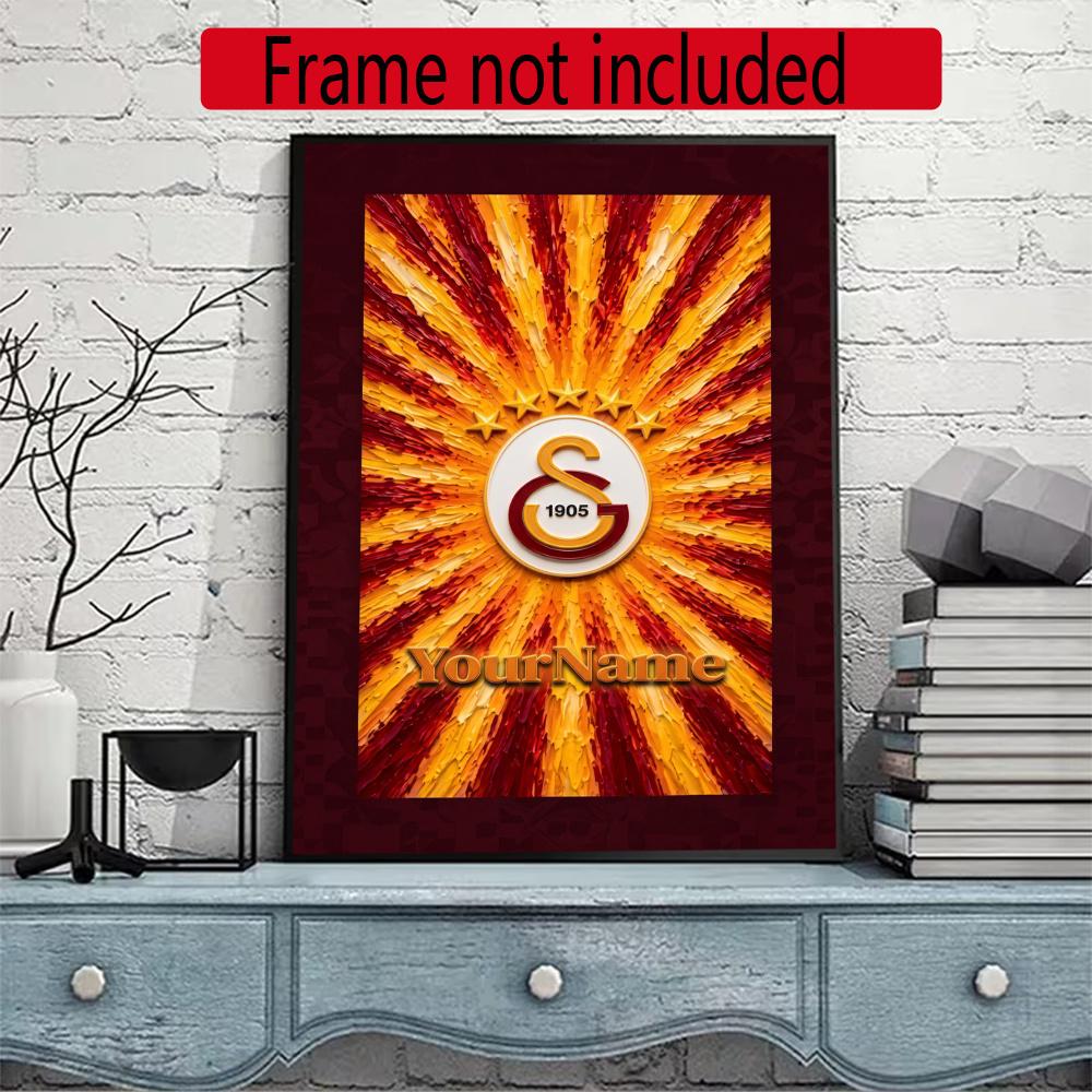 Galatasaray Customize Your Name Diamond Painting Round Diamond Diy Frameless Holiday Artwork Suitable For Home Office Wall Decoration