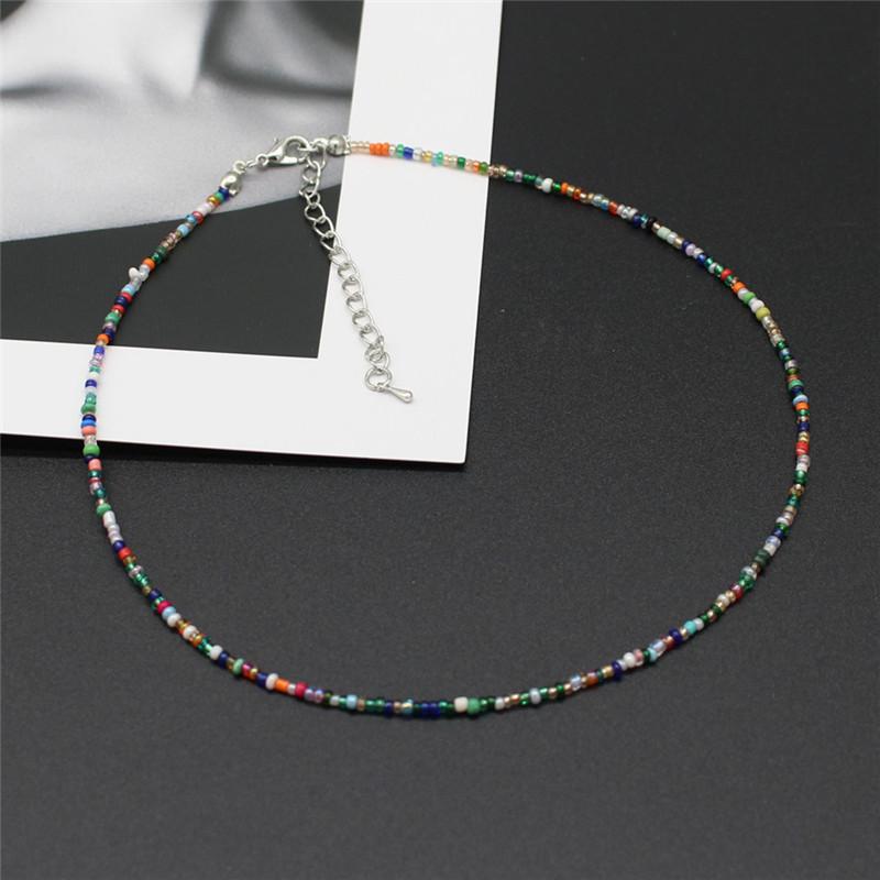 New Korean Sweet Colorful Chokers Collar Boho Seed Beaded Clavicle Necklaces for Women Girls Trendy Jewelry