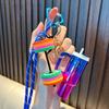 Fashionable Sports Barbell Keychain: Mini Water Cup and Bag Pendant