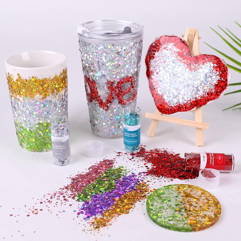 PET Bulk Holographic Glitter 1KG Mixed Chunky Glitter Powder for Crafts