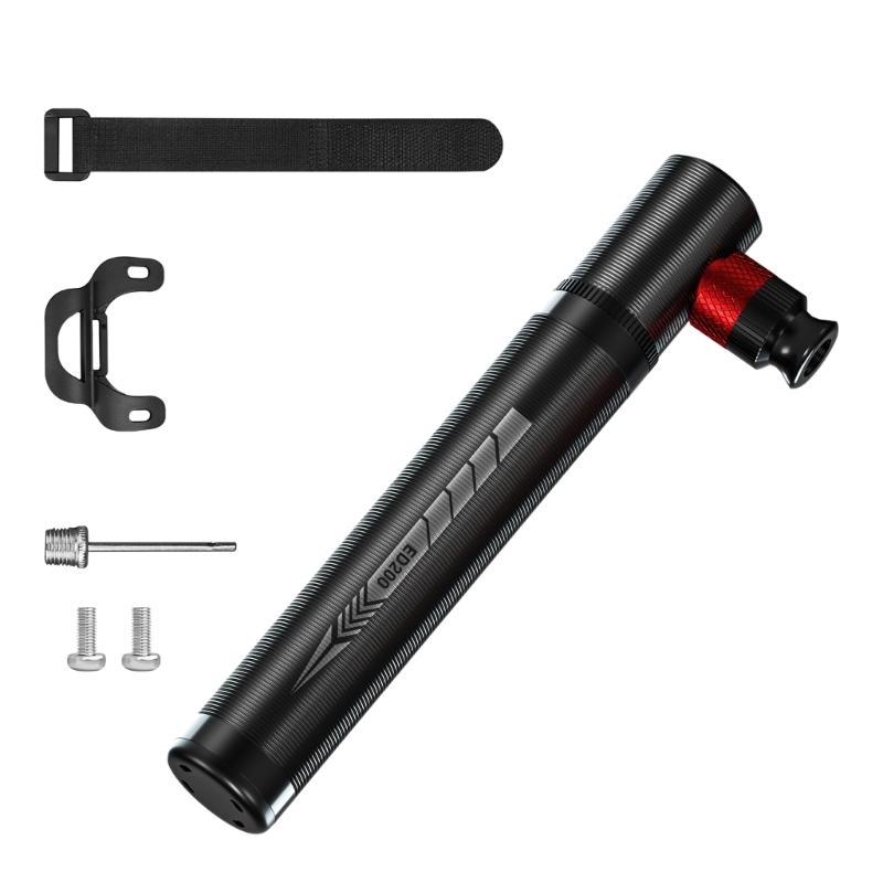 Handheld Tire Inflator Portable Bike Pump for Ride Carry, Double Valves Mini Pump with Metal Body, Grip Texture, Manual 130PSI Support for Bike Care