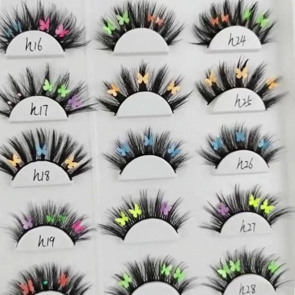 

Colorful 5D Mink Lashes Fluffy False Eyelashes Simulation Butterfly Lashes Stage h10