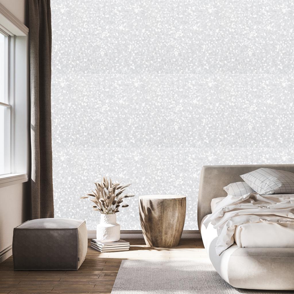 Light gray and white glitter wallpaper for living room and bedroom 50x1000