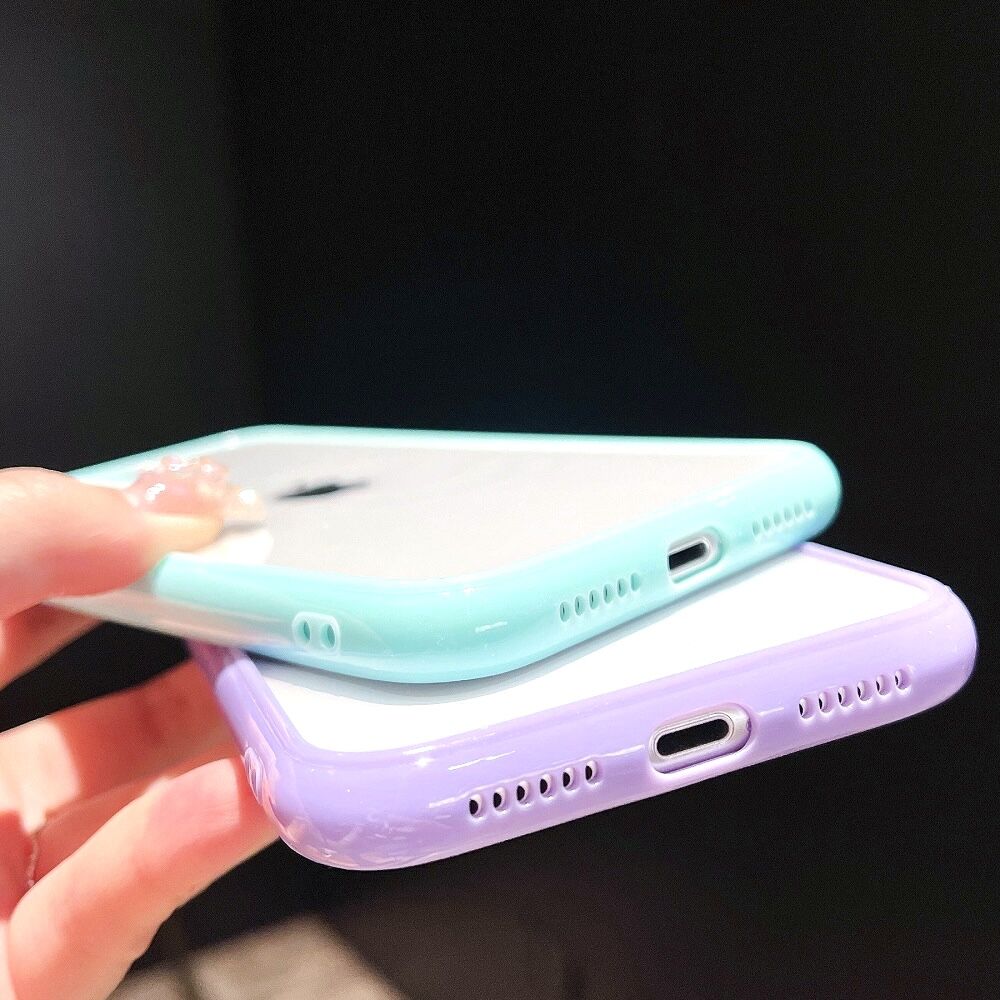 Colorful Bumper Shockproof Trasparent Phone Case For iPhone 15 14 13 12 Mini 11 Pro Max XR X XS 8 7 Plus SE Clear Back Cover