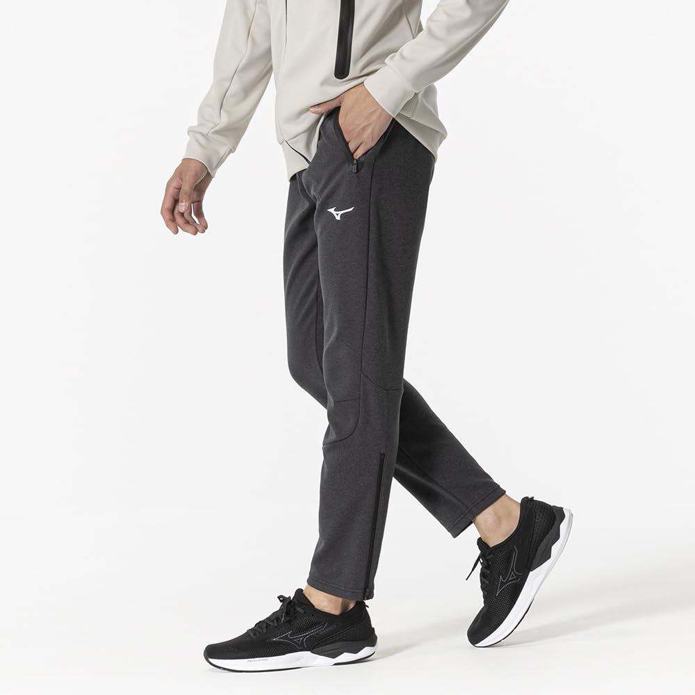 Mizuno Training Wear, Soft Stretch Long Pants, Comfortable and Lightweight, Jersey, Unisex, Charcoal Heather, 32MDB005