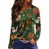 Womens's Fashion Casual Halloween Print V-neck Mid Length Pocket 3/4 Sleeve Top