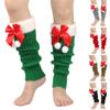 Christmas Fleece Trim Warm Leg Warmers Sweet Plush Balls Bows Knitted Boot Covers Festival Footless Socks for Women