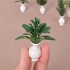 1Pc Dollhouse Mini Plastic Simulation Vase Green Plant Miniature Model Mini Floral Arrangement Toy Ornaments