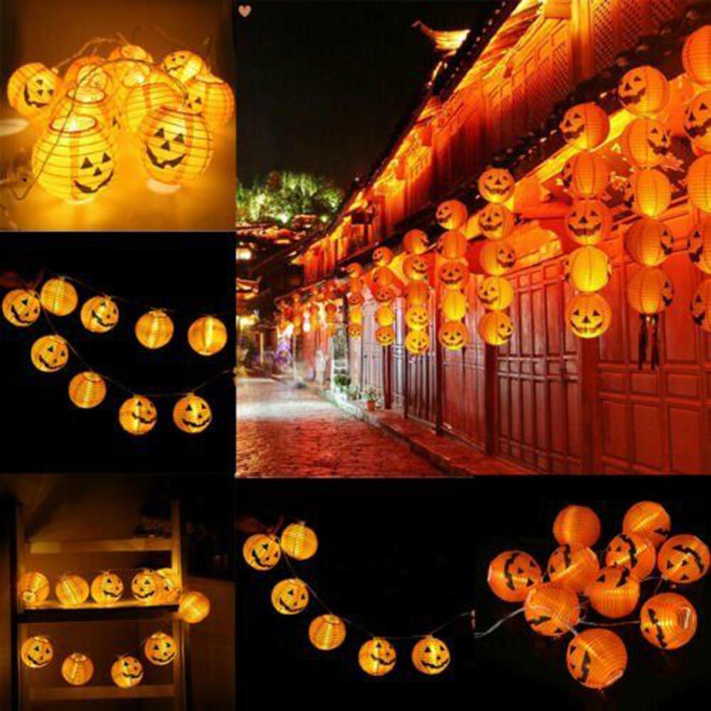 LED Pumpkins String Lights Battery Operated Outdoor Decorative String Light Holiday Home Decor Accents for Holiday Party Decor