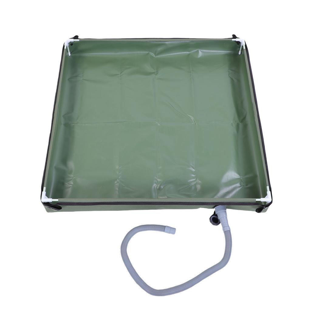 Portable Shower Pan Foldable Shower Base Floor with Detachable Drain Pipe for Camping RV Outdoor Indoor