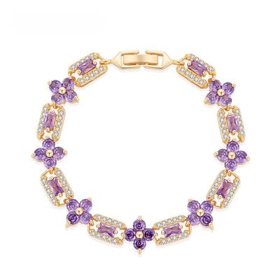 European and American Gorgeous Dinner Bracelet Jewelry Color Zircon Inlaid Bracelet Atmospheric Bracelet, the Manufacturer Is Fashionable and Advanced