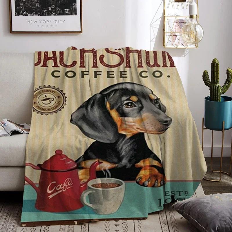 Sausage Dogs Warm Winter Blankets for Decorative Sofa Corgi Animals Blanket Double Beds Dachshund Bedspread On the Bed Knee Nap