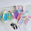 Dopamine Star Card Holder: Candy Color Slide Cover with 3-Inch Lanyard for Meal, Bus & Chasing Cards.