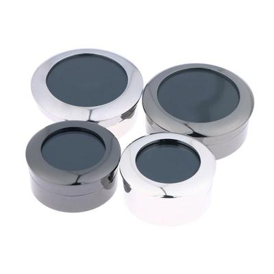 Runde Diamant-Displaybox Stein Edelstein Aufbewahrungskoffer Store Show Edelstein Organizer Silbernes Metall Diamant Geschenkverpackungsbox