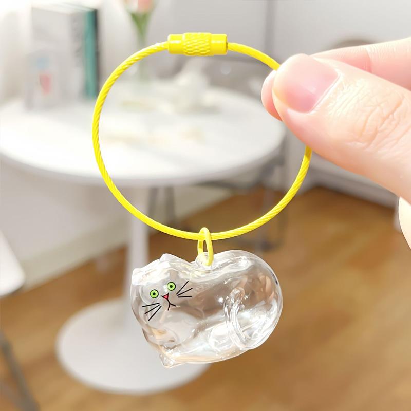 

1/3/6Pcs Keepsake Box Pet Souvenirs Keychain Pendant for Cat Pet Fur Cute Transparent Memorial Bottle Storage Capsule 1PCS
