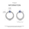 New 925 Sterling Silver Star Moon Earrings for Women Sparkling Zircon Ear Studs Luxury Romantic Fine Jewelry Gift for Girl